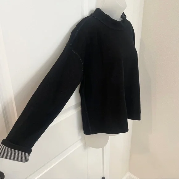 Eileen Fisher Doubleknit Organic Cotton Reversible Mock Neck Top - Picture 7 of 13